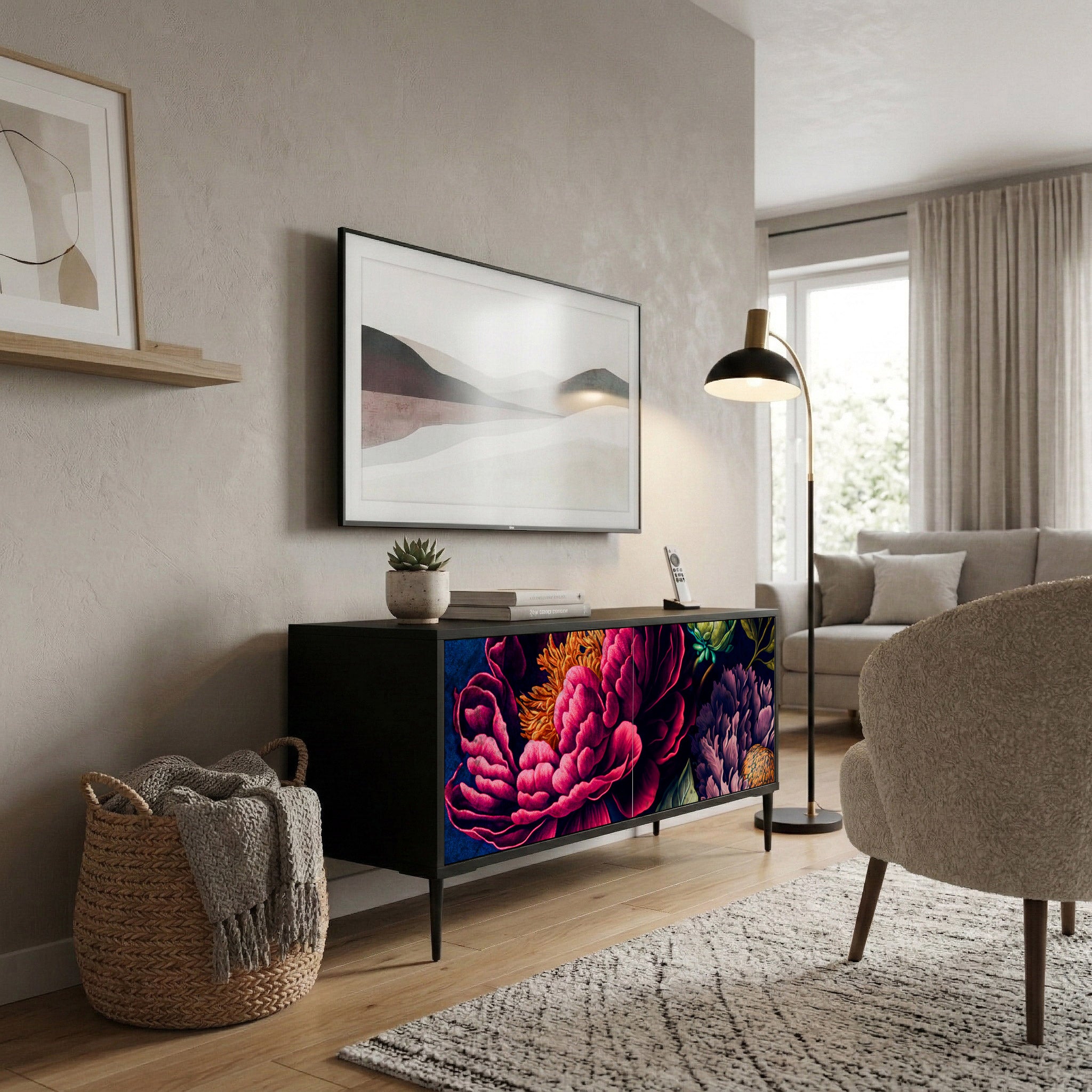 BLOOMING ELEGANCE Mobile TV Compatto a 2 Ante