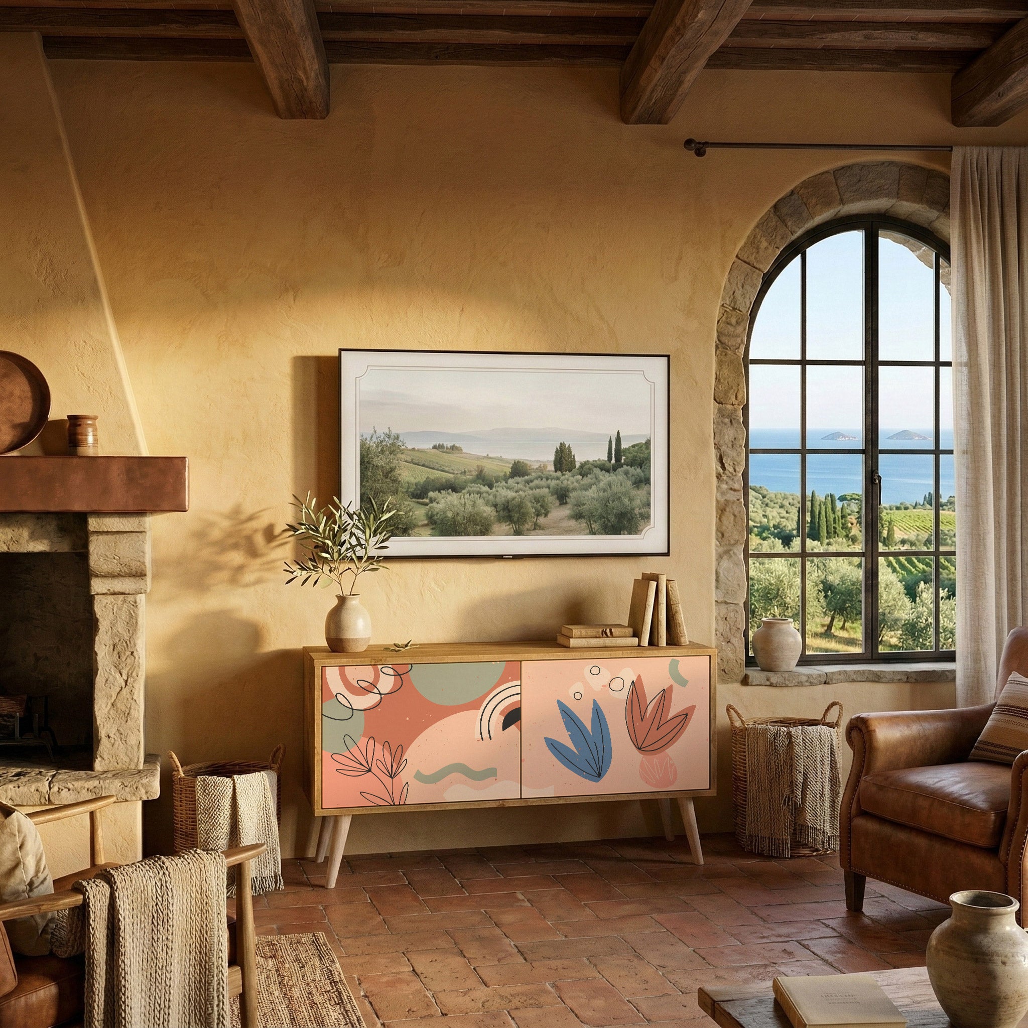 PASTEL DESTINY Móvel de TV Compacto de 2 Portas