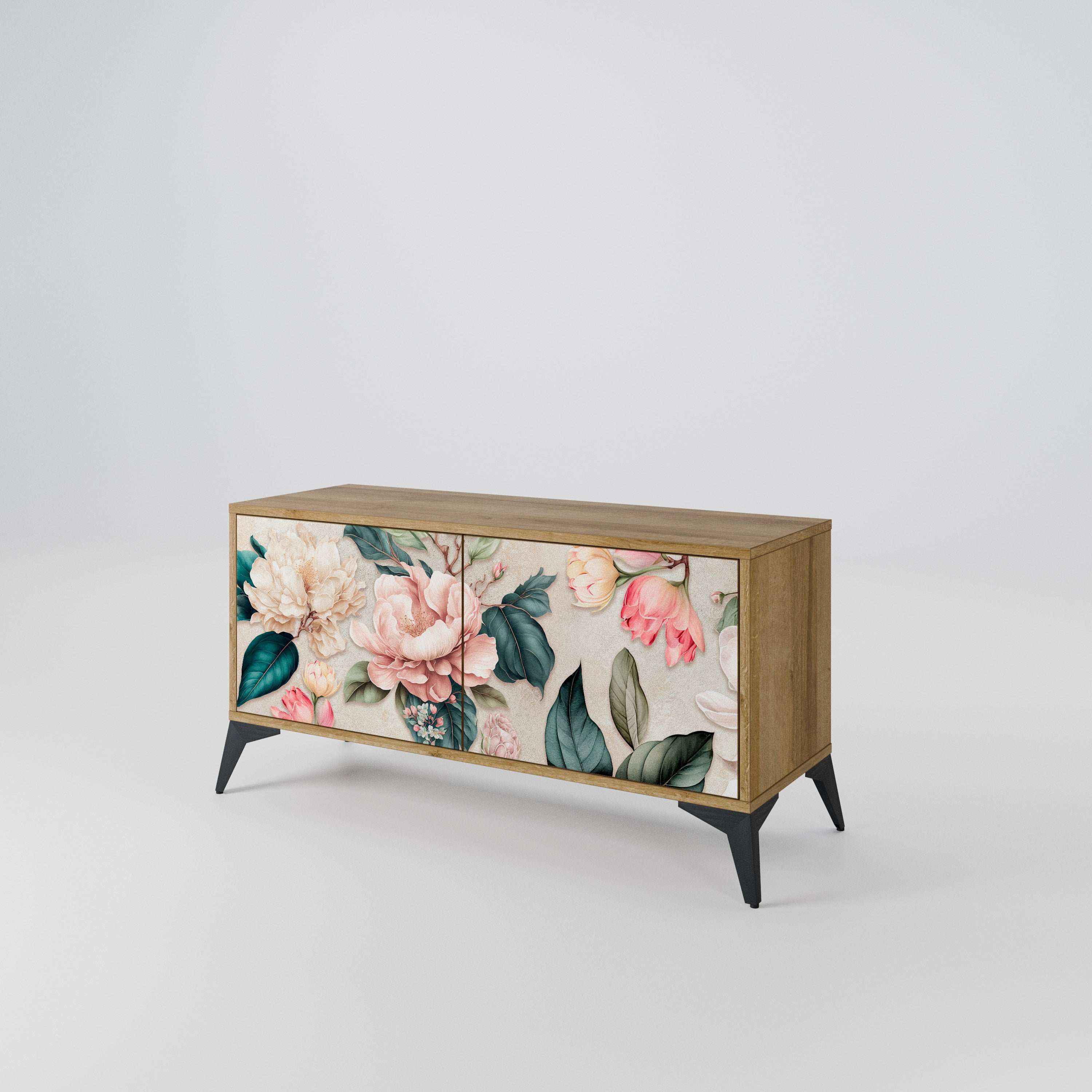 FLORAL GRACE Compact 2-Door TV Cabinet