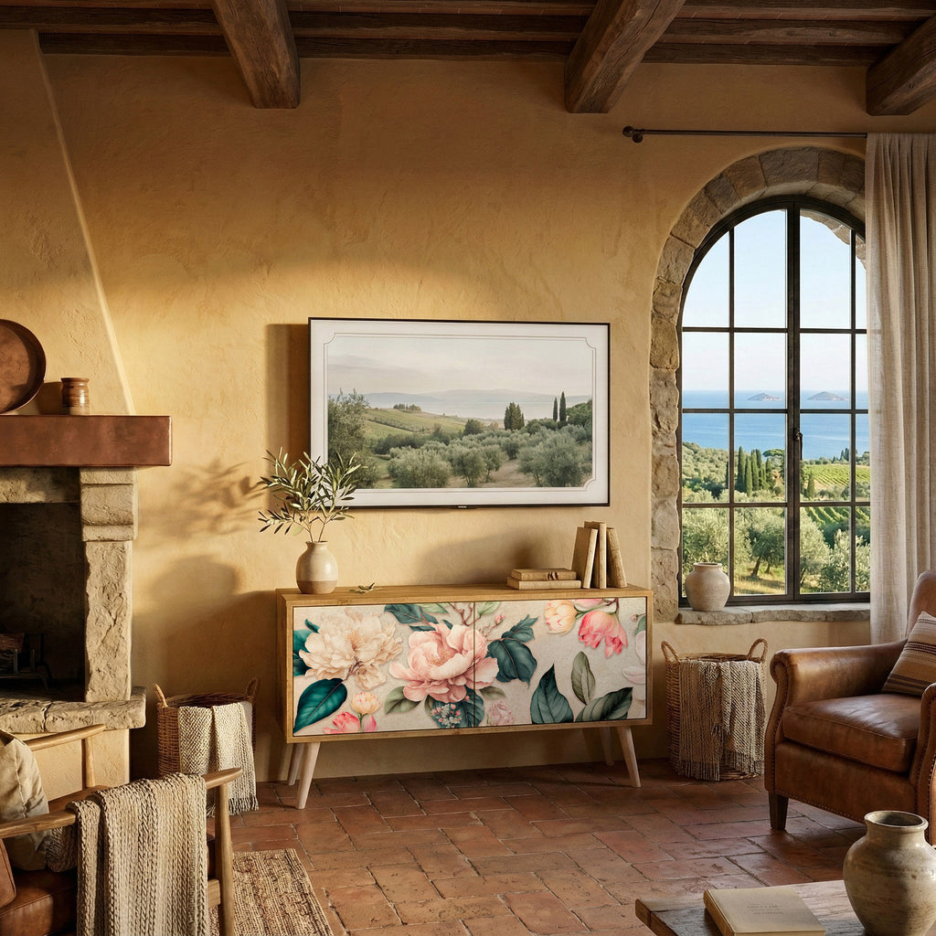 FLORAL GRACE Mobile TV Compatto a 2 Ante