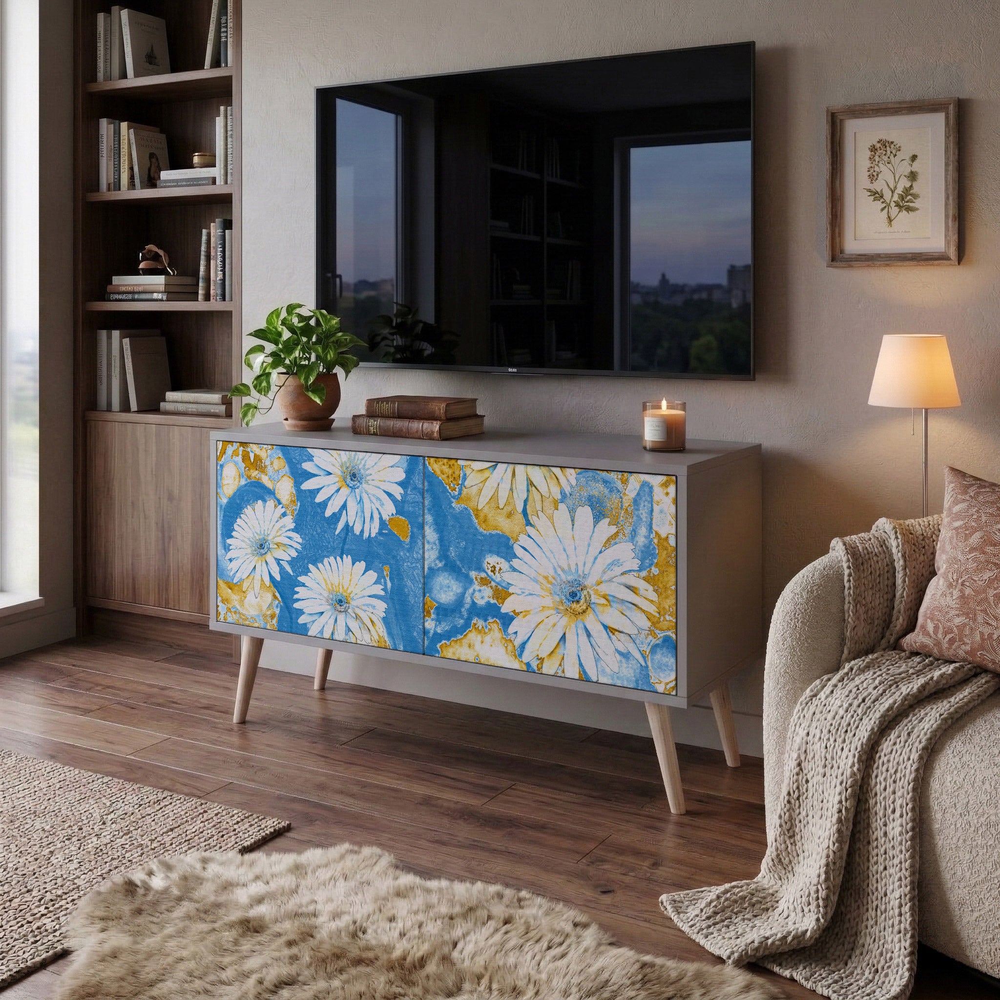 DAISY LUXE Móvel de TV Compacto de 2 Portas