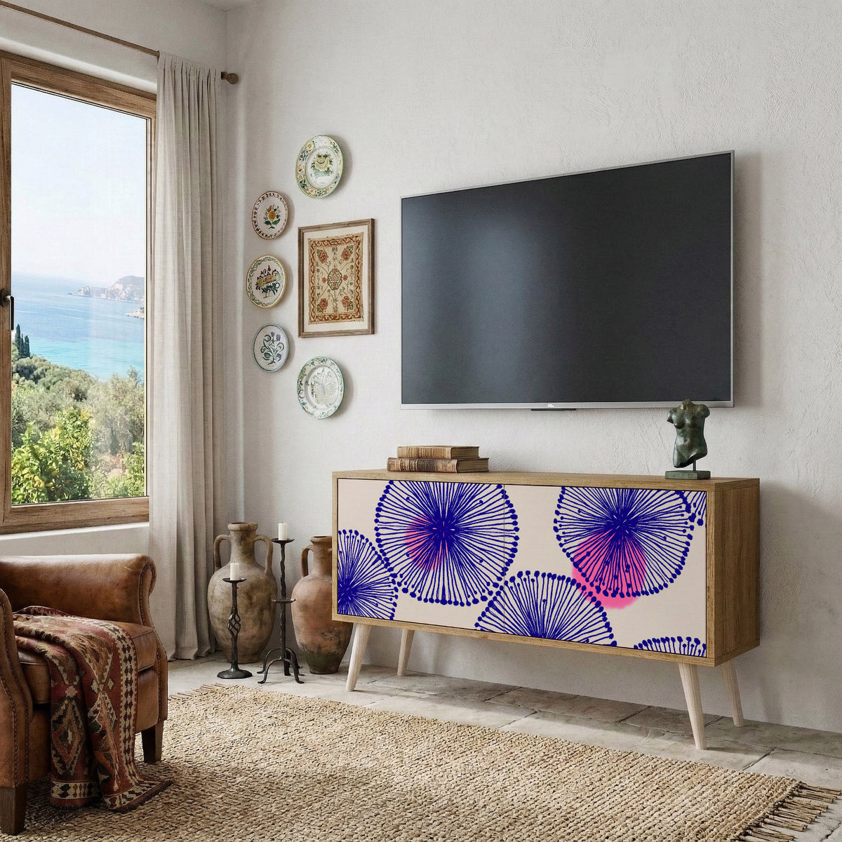 MAGIC NATURE Compact 2-Door TV Cabinet