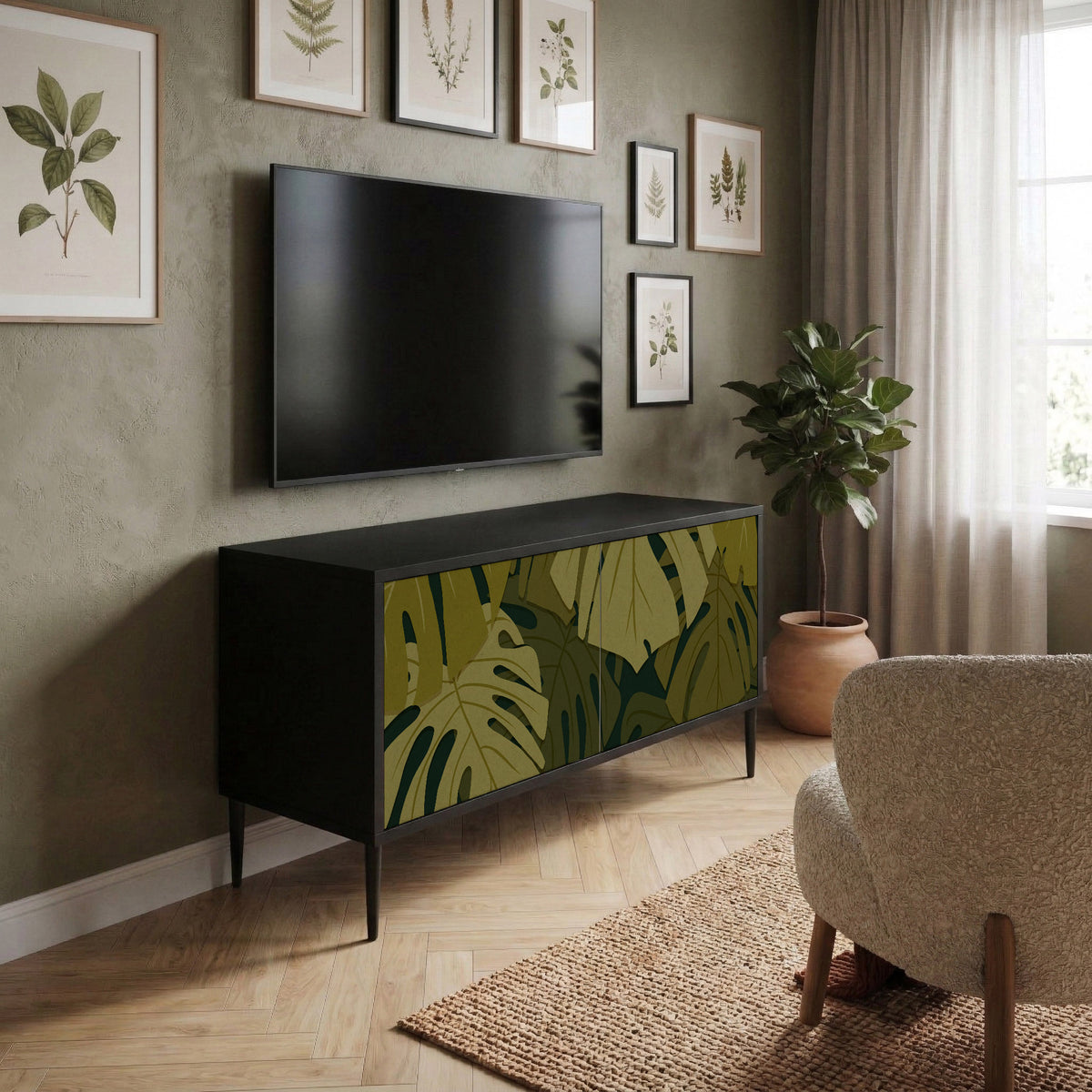 TROPICAL BEAUTY Móvel de TV Compacto de 2 Portas