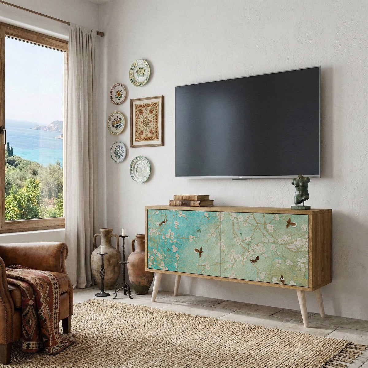 BLOOMING CHARM Mobile TV Compatto a 2 Ante