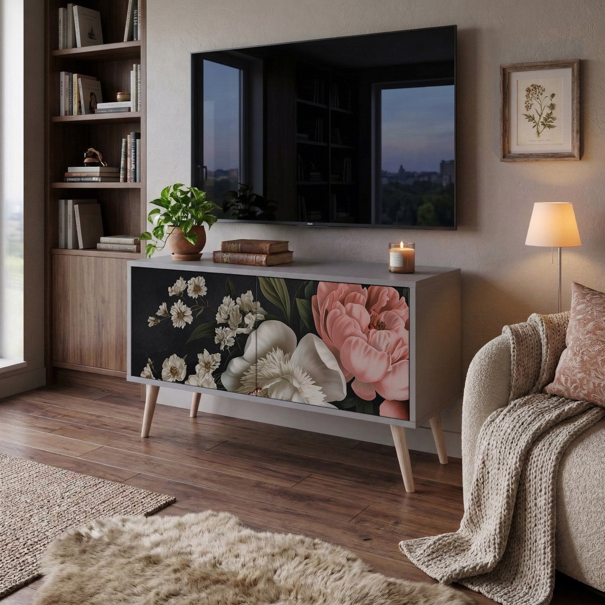 LUSH ELEGANCE Móvel de TV Compacto de 2 Portas