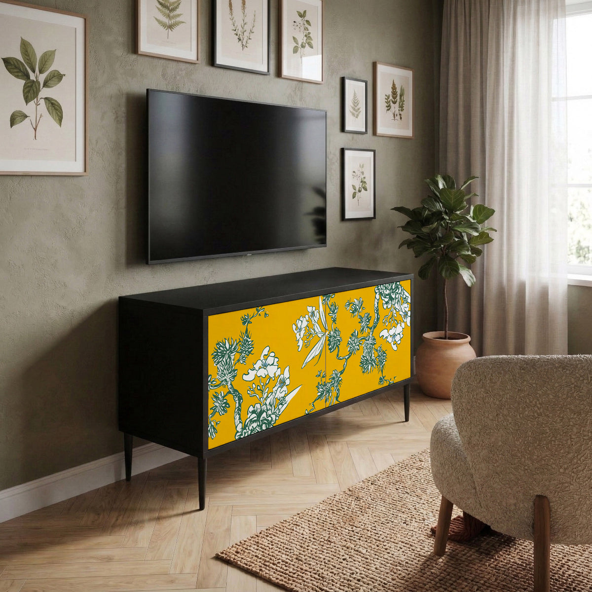 YELLOW CHINOISERIE Kompaktes 2-türiges TV-Lowboard