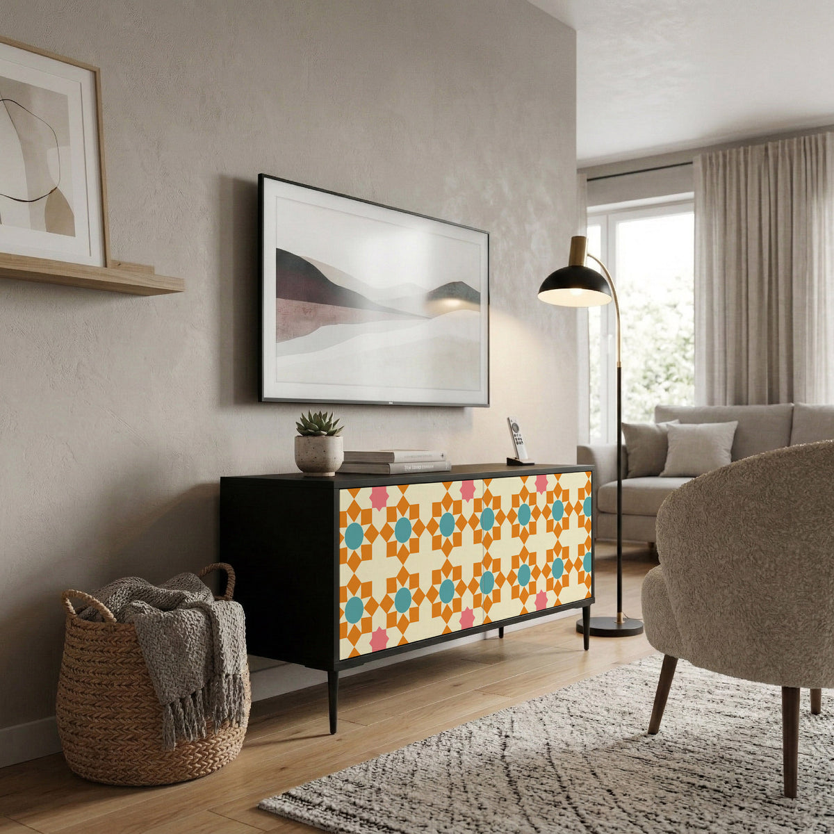 FLORAL DECOR Kompaktní dvoudveřový TV stolek