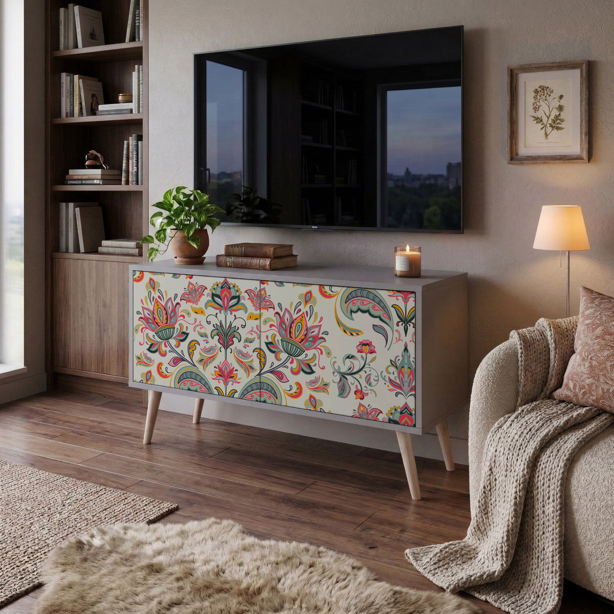 ORGANIC FOLKLORE Compact 2-Door TV Cabinet