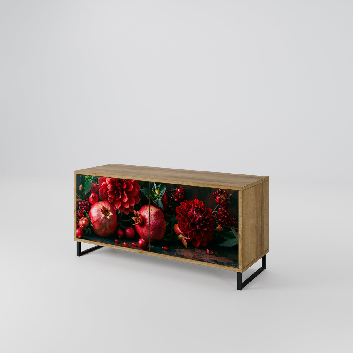 DAHLIAS AND POMEGRANATES Mueble de TV Compacto de 2 puertas