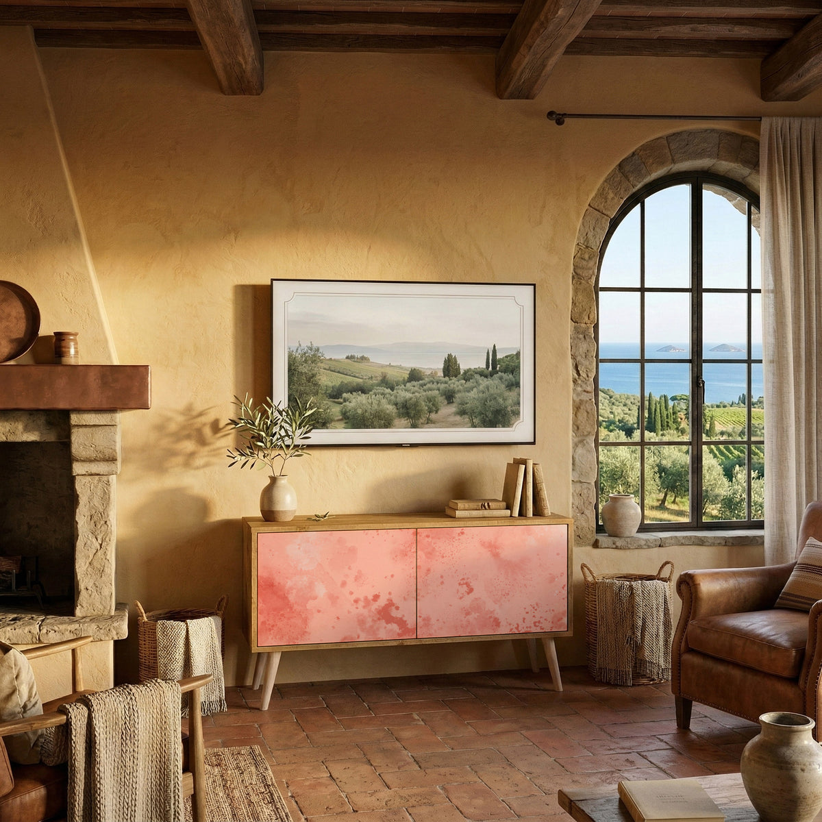 CRANE DANCE Mueble de TV Compacto de 2 puertas