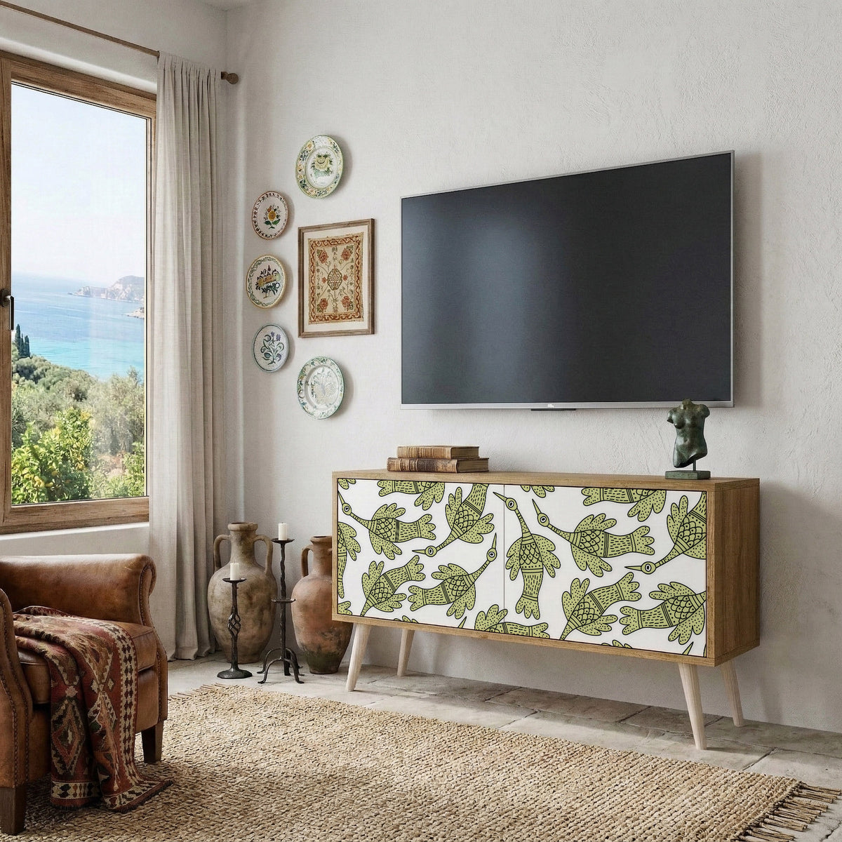 SEEDLING SONGBIRD Mueble de TV Compacto de 2 puertas