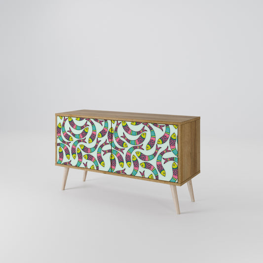 INDIAN FISH Compact 2-Door TV Cabinet