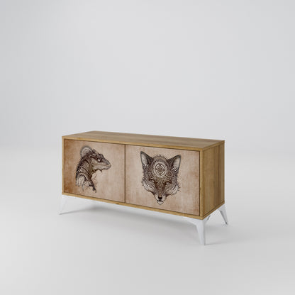 STEAMPUNK CLAN Mueble de TV Compacto de 2 puertas