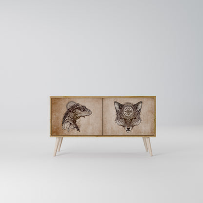 STEAMPUNK CLAN Mueble de TV Compacto de 2 puertas