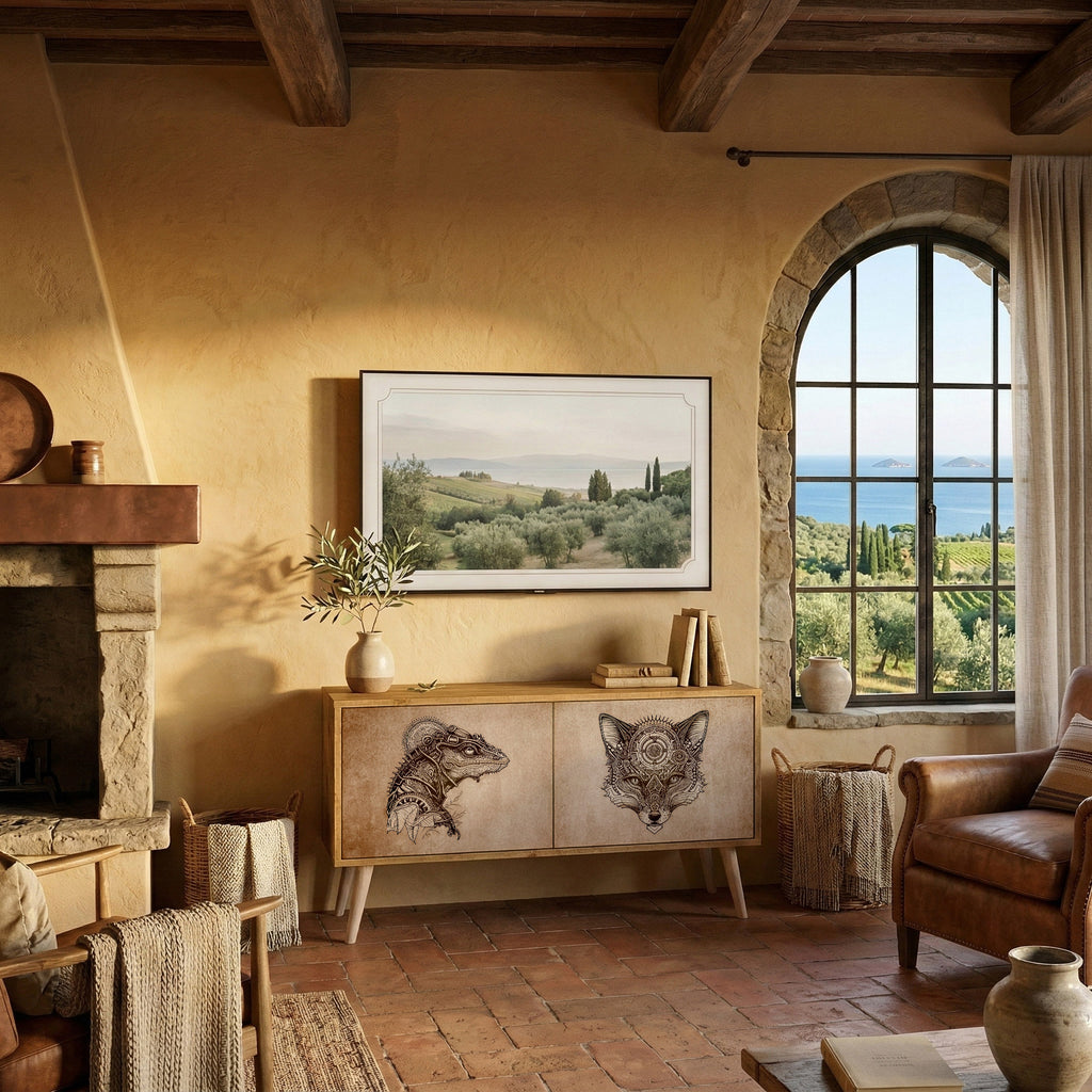 STEAMPUNK CLAN Mobile TV Compatto a 2 Ante