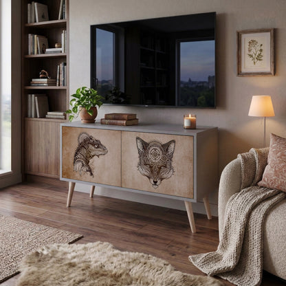 STEAMPUNK CLAN Mueble de TV Compacto de 2 puertas