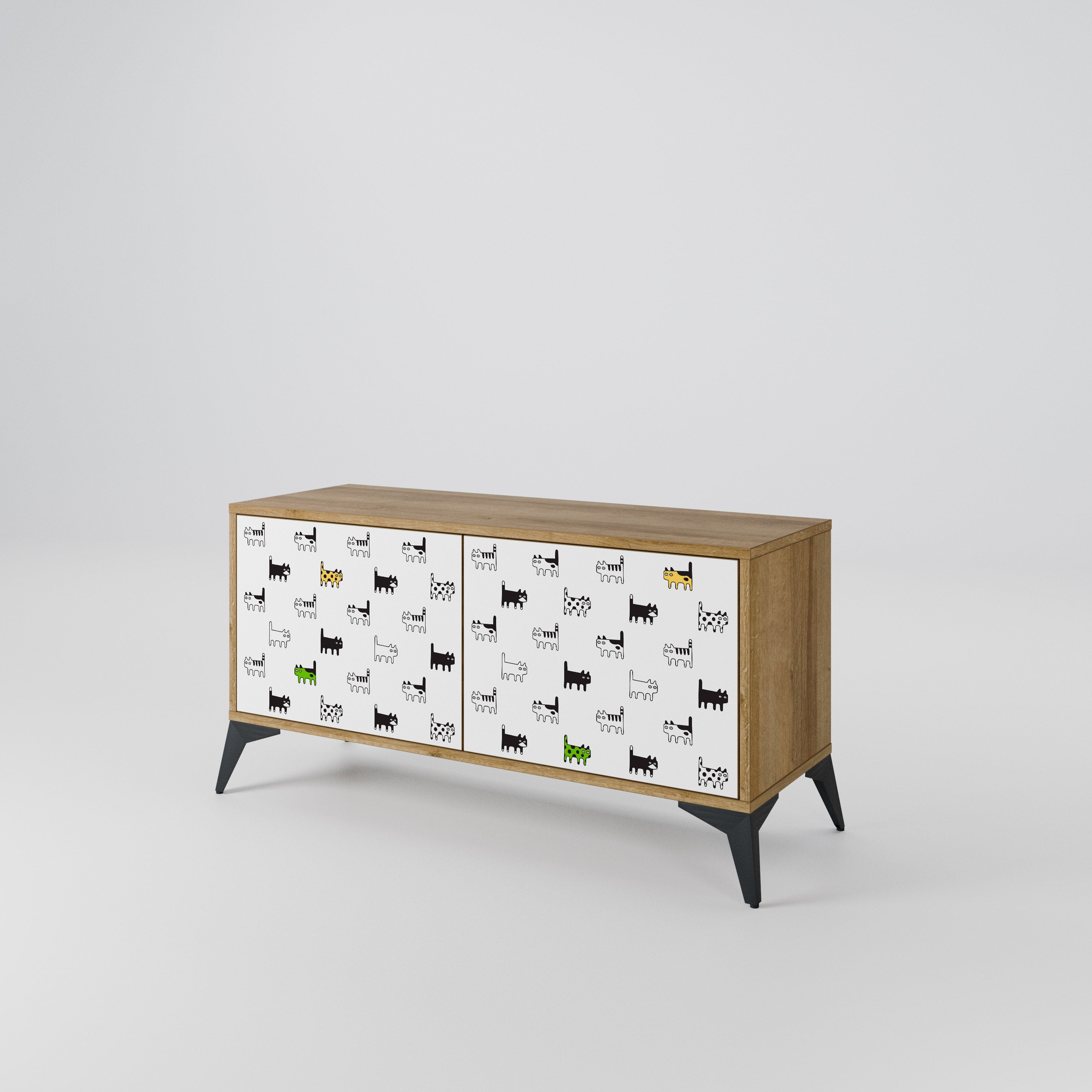 CATS COMPILATION Compact 2-Door TV Cabinet