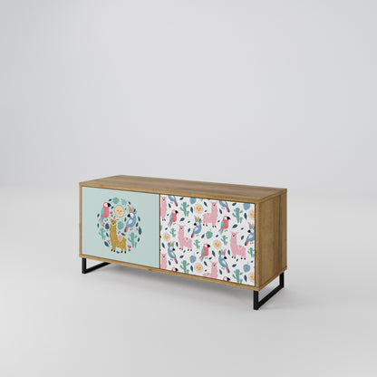 COLORFUL ALPACAS Compact 2-Door TV Cabinet