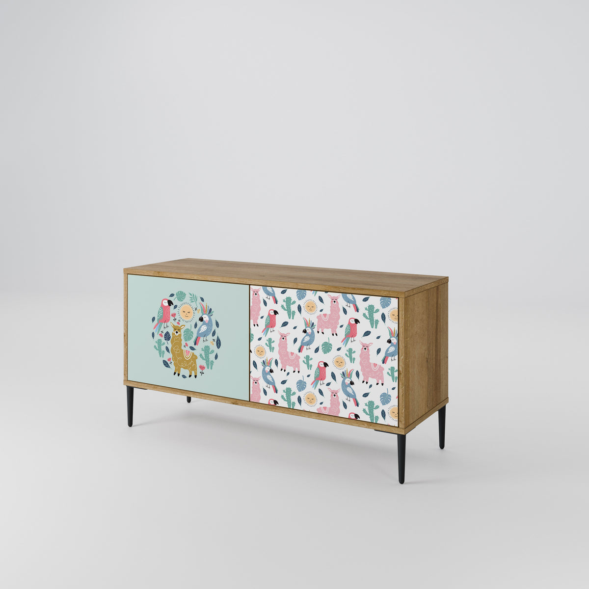 COLORFUL ALPACAS Mueble de TV Compacto de 2 puertas