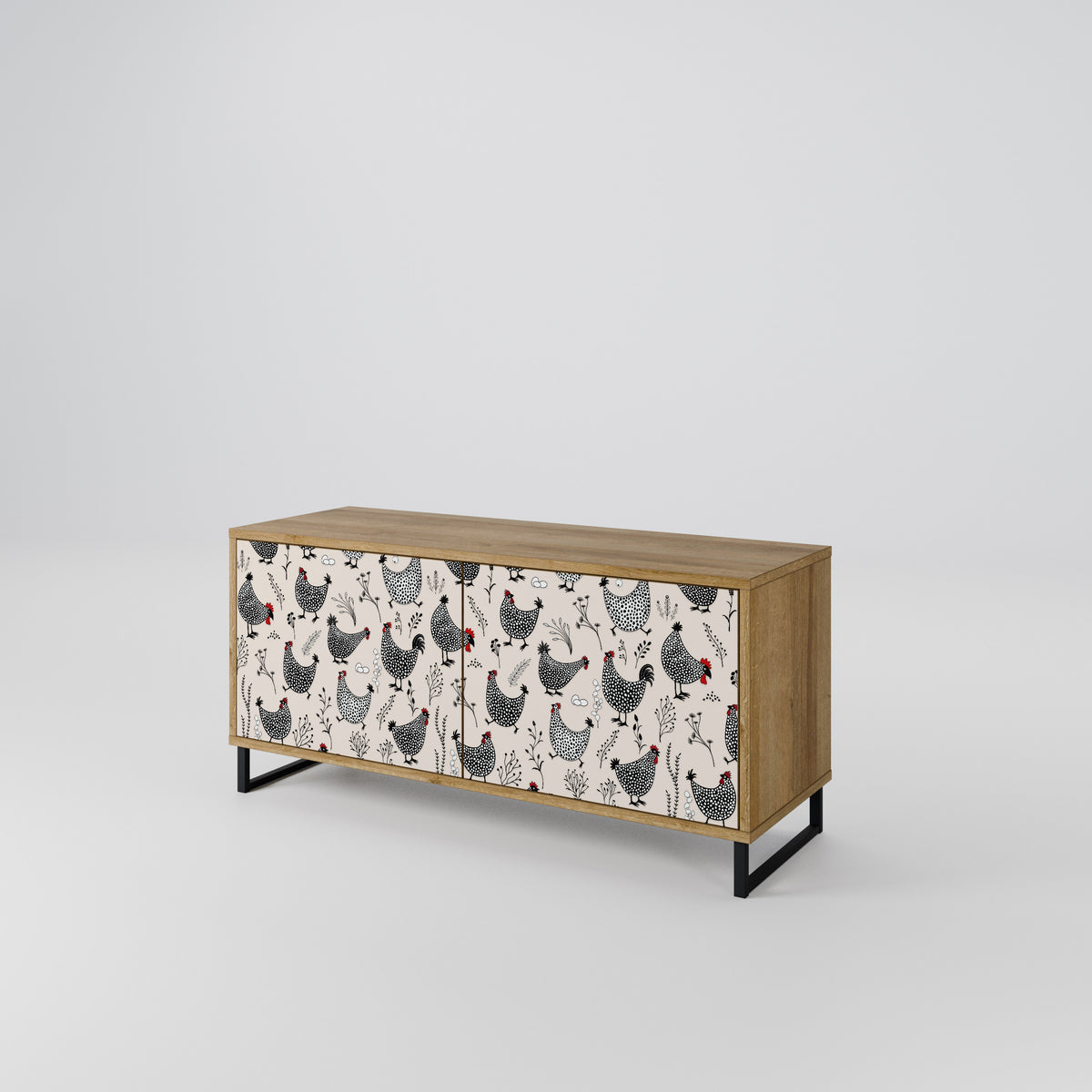 HAPPY HENS Mueble de TV Compacto de 2 puertas