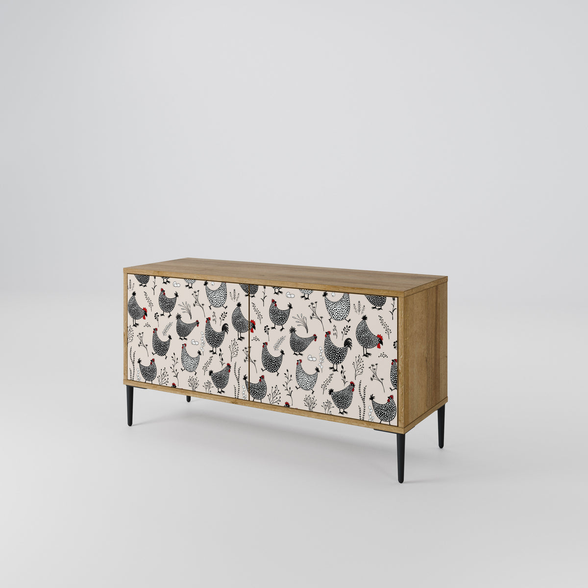 HAPPY HENS Mueble de TV Compacto de 2 puertas