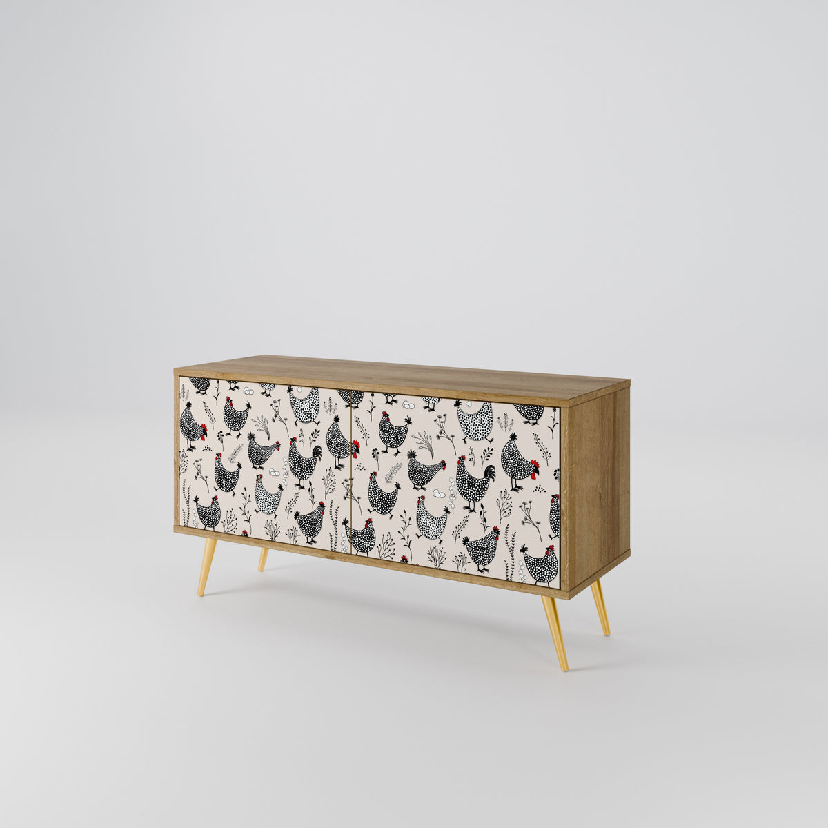 HAPPY HENS Mueble de TV Compacto de 2 puertas