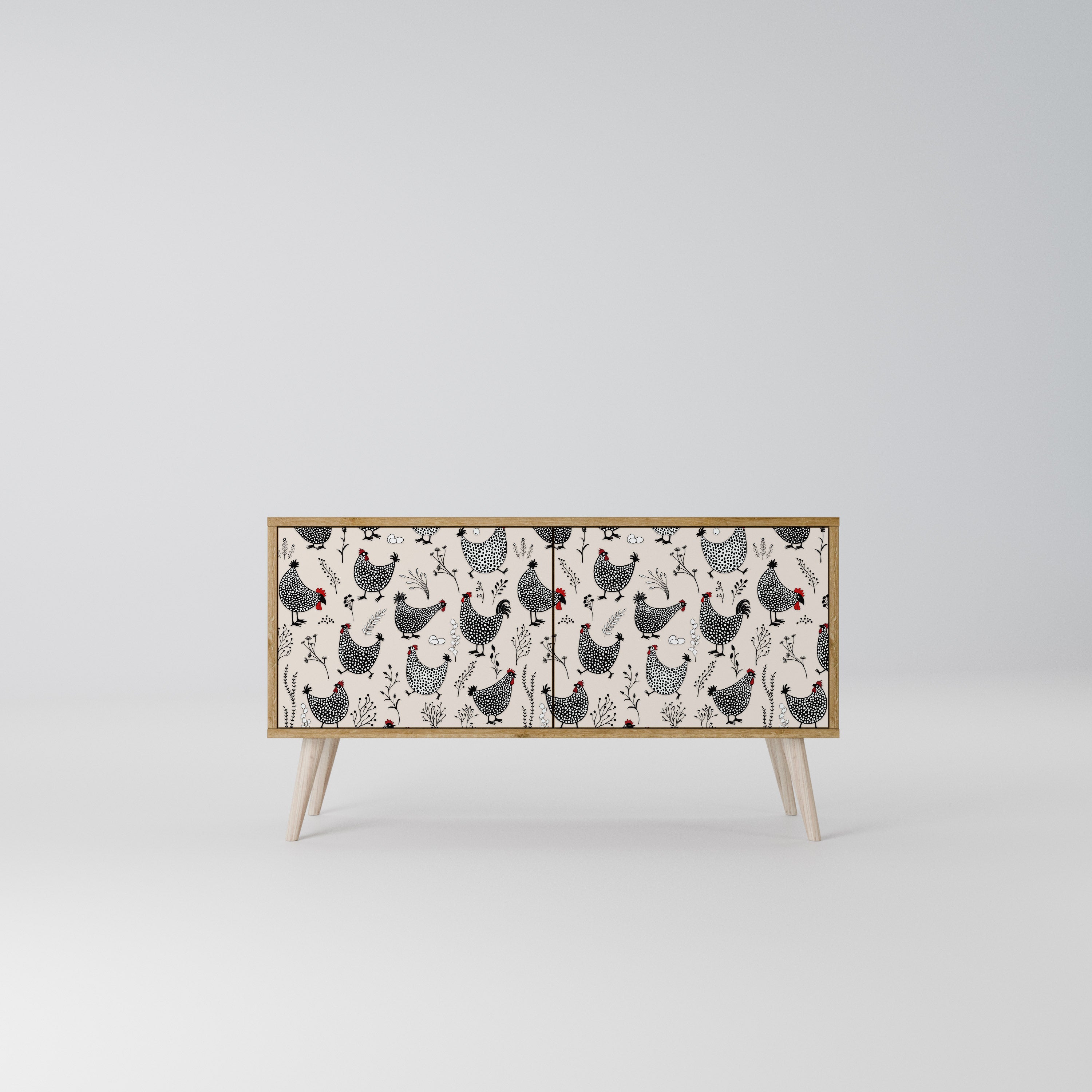 HAPPY HENS Móvel de TV Compacto de 2 Portas