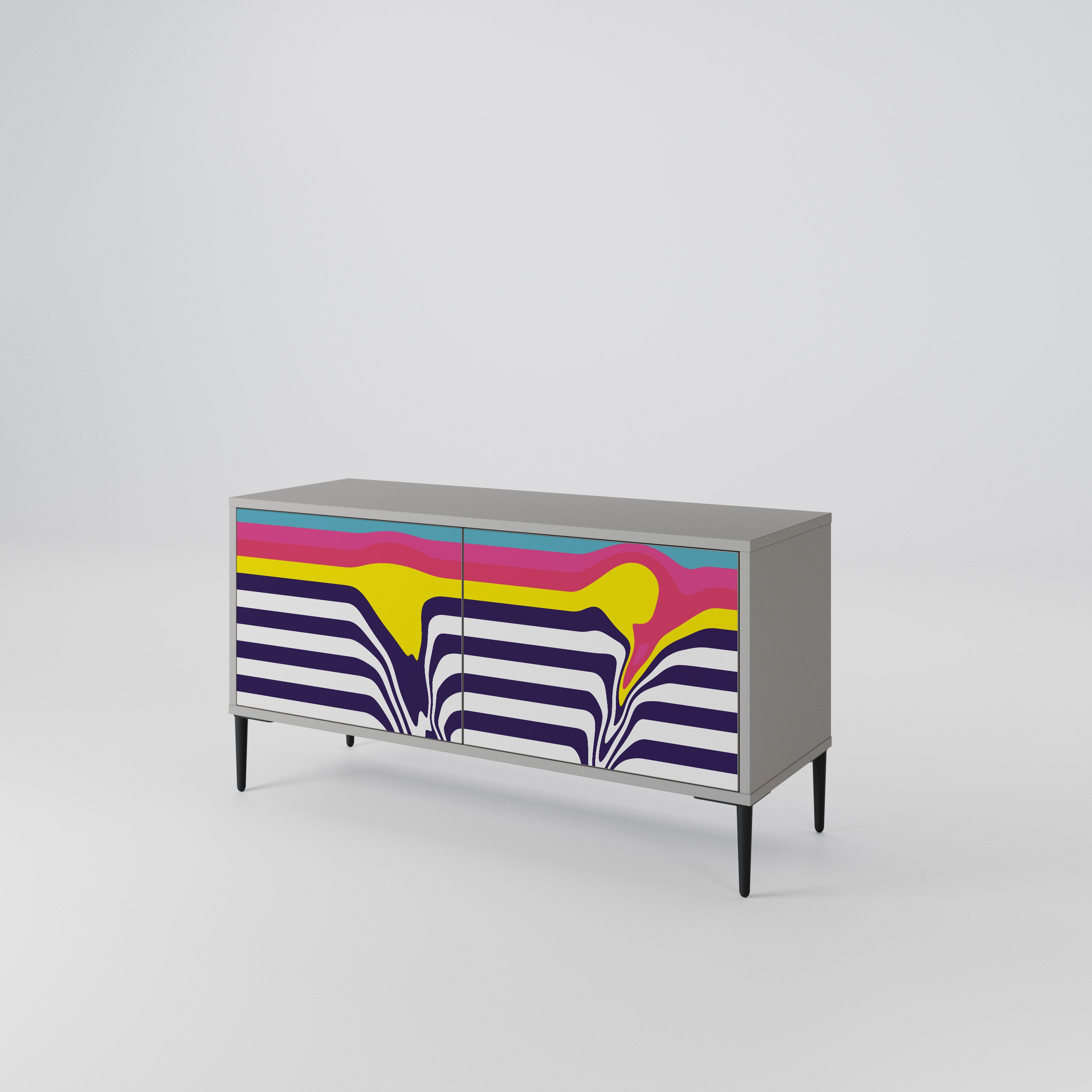 COLORFUL DIVERSION Compact 2-Door TV Cabinet