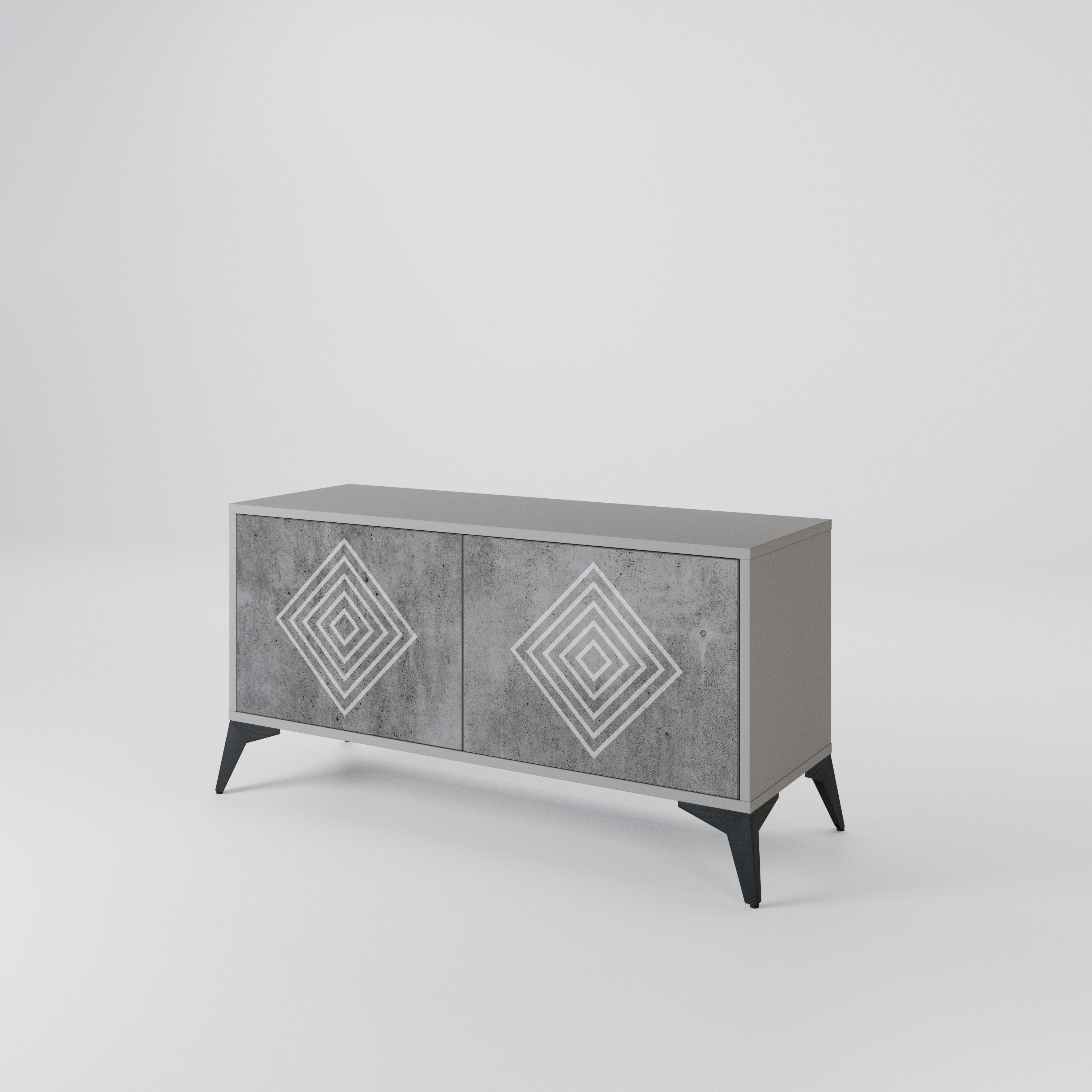 POLYGONAL ARTISTRY Compact 2-Door TV Cabinet