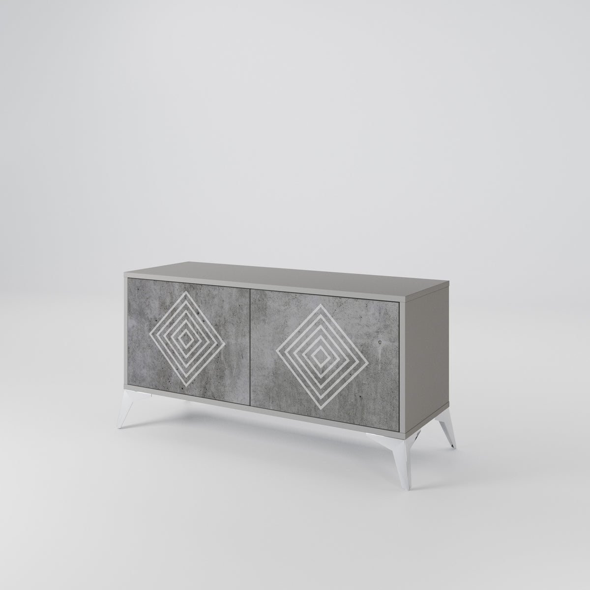 POLYGONAL ARTISTRY Kompaktes 2-türiges TV-Lowboard