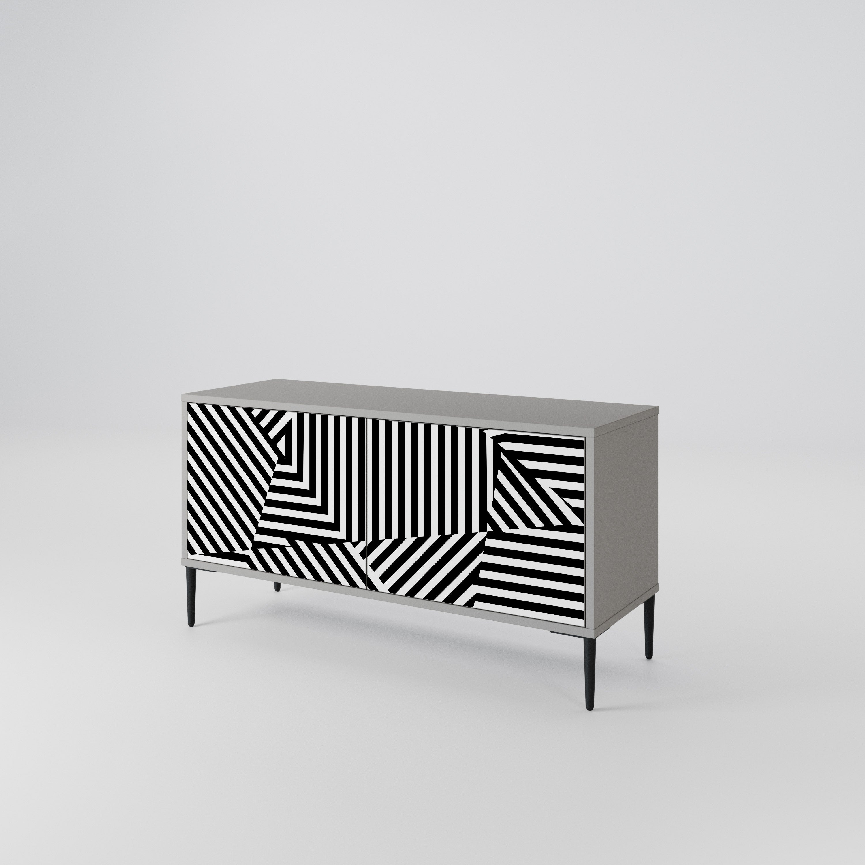 ILLUSIONARY LATTICE Compact 2-Door TV Cabinet