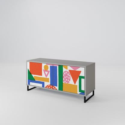 GEOMETRIC GLIMMER Kompakt TV-bänk med 2 dörrar