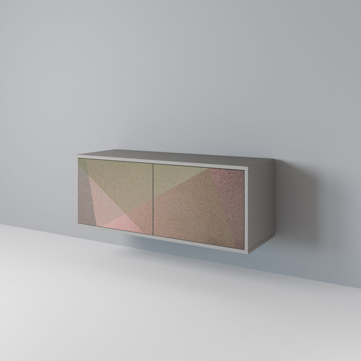 BEIGE GEOMETRY Mobile TV Compatto a 2 Ante