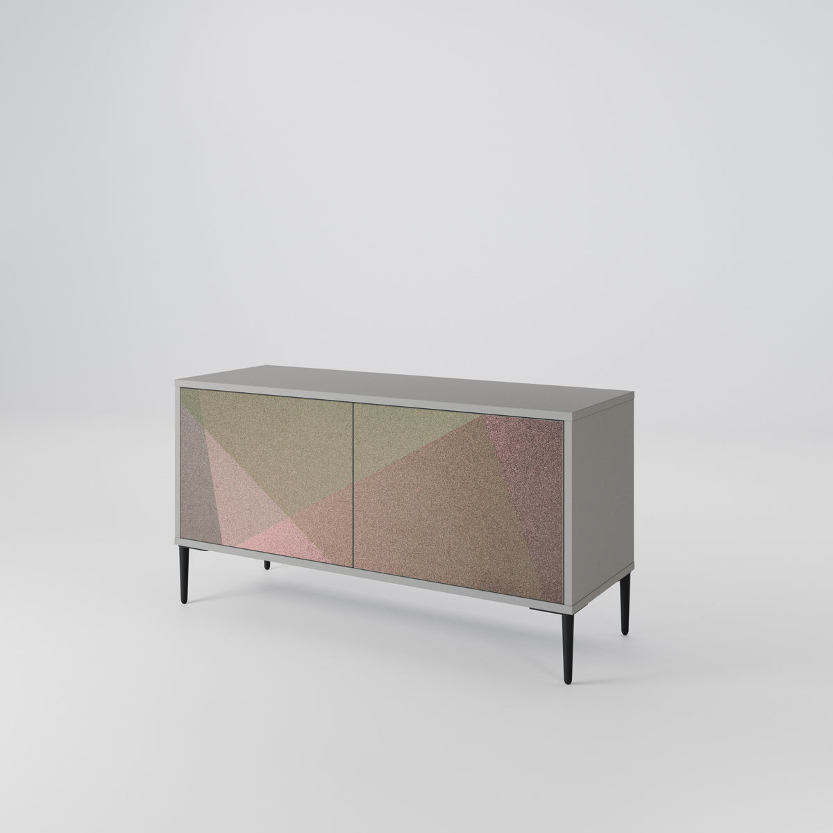 BEIGE GEOMETRY Mobile TV Compatto a 2 Ante