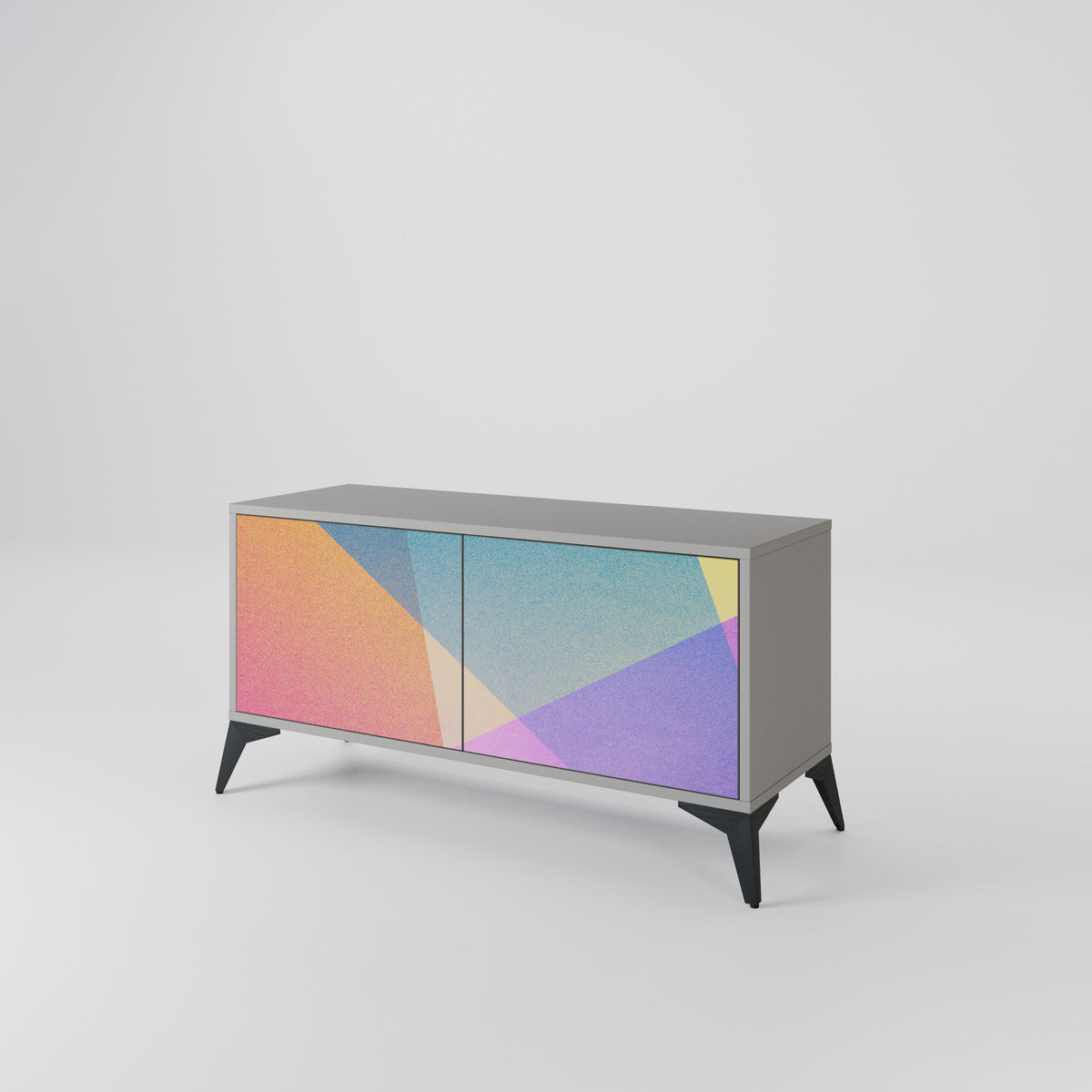 BRIGHT GEOMETRY Mobile TV Compatto a 2 Ante