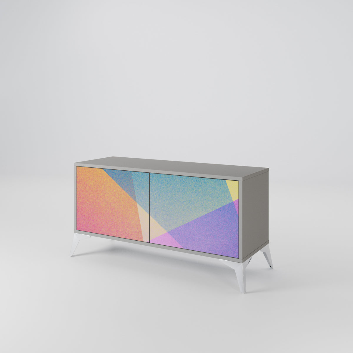 BRIGHT GEOMETRY Mobile TV Compatto a 2 Ante