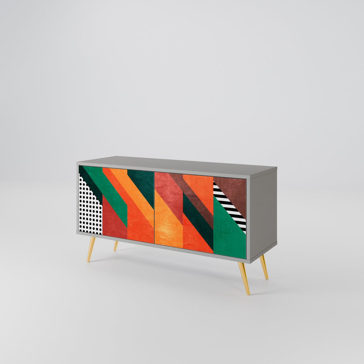 MAKESHIFT ARTISTRY Mueble de TV Compacto de 2 puertas