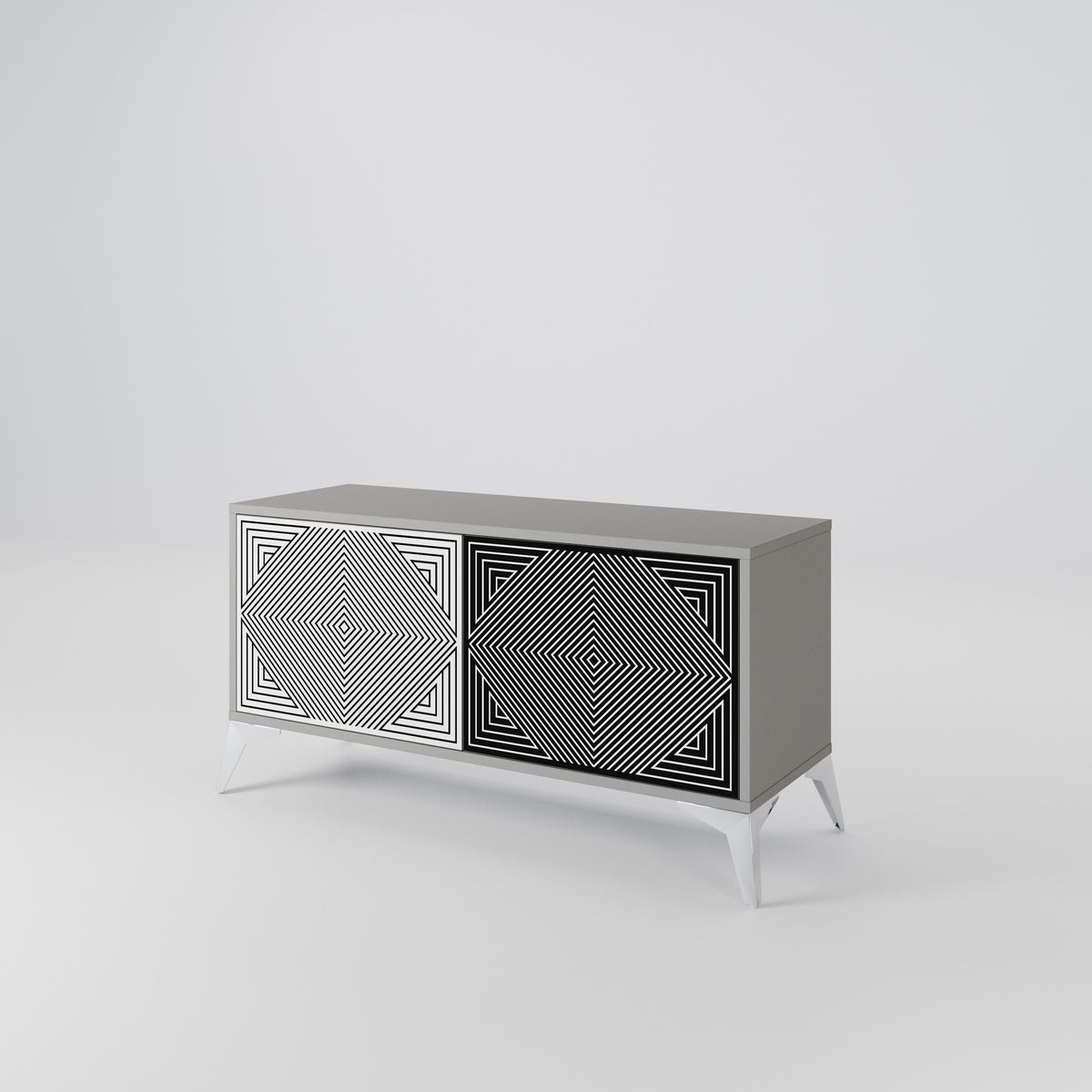 POLYGON ILLUSION Kompaktní dvoudveřový TV stolek