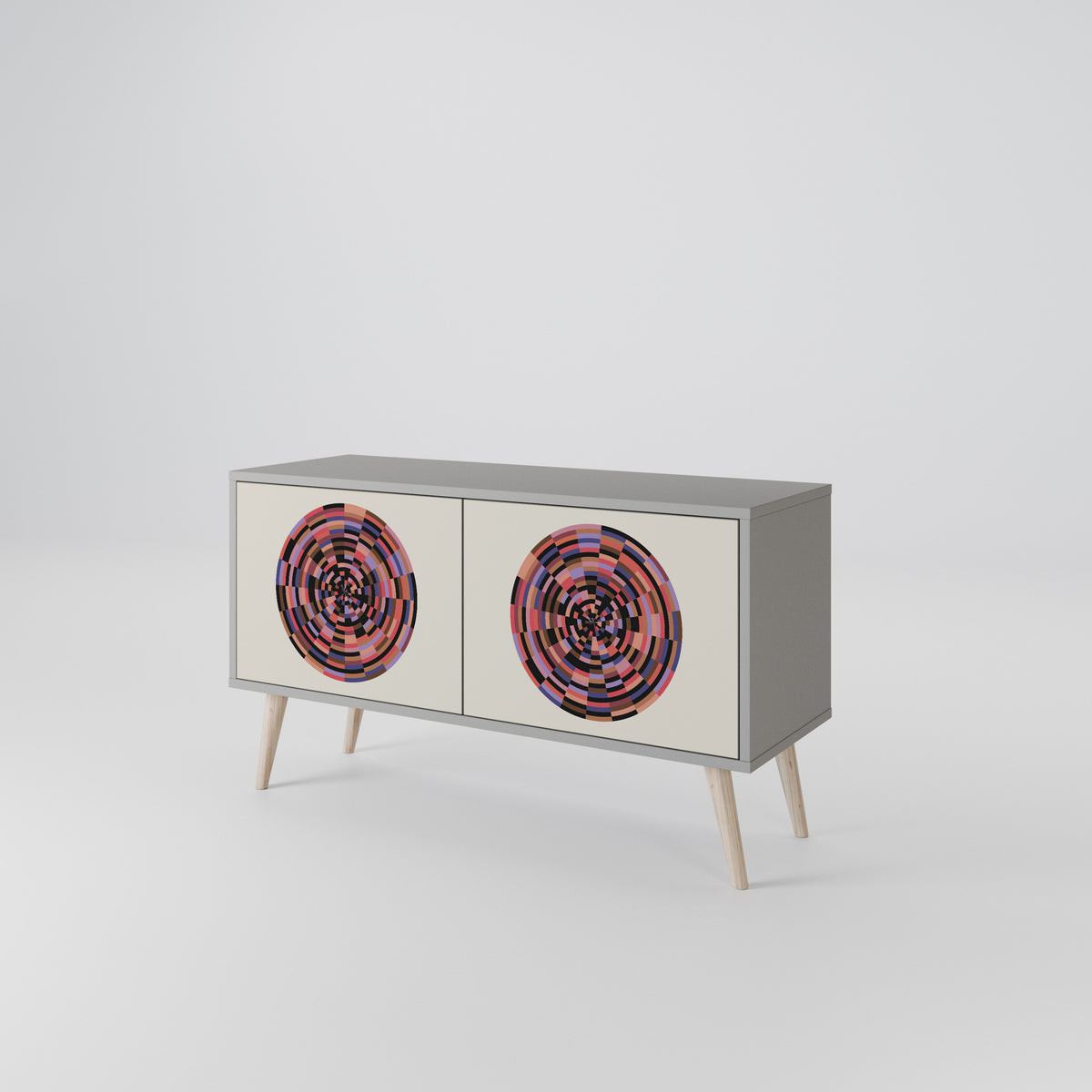 BROWN CIRCLES Mobile TV Compatto a 2 Ante