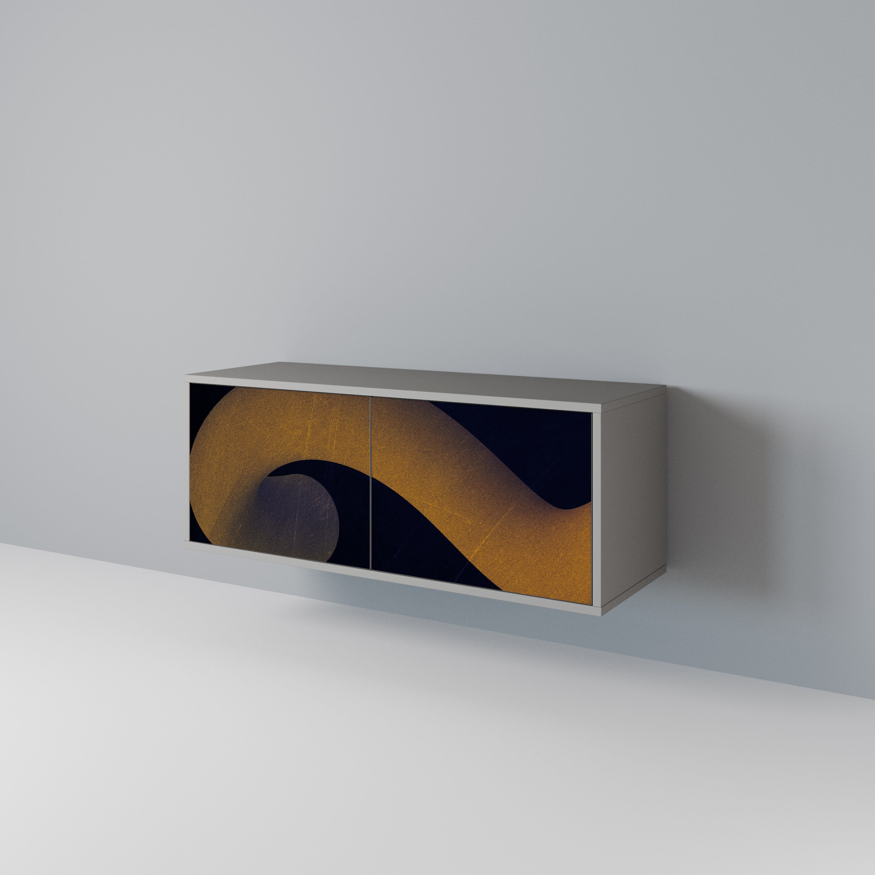 HOLLOW TIME Compact 2-Door TV Cabinet