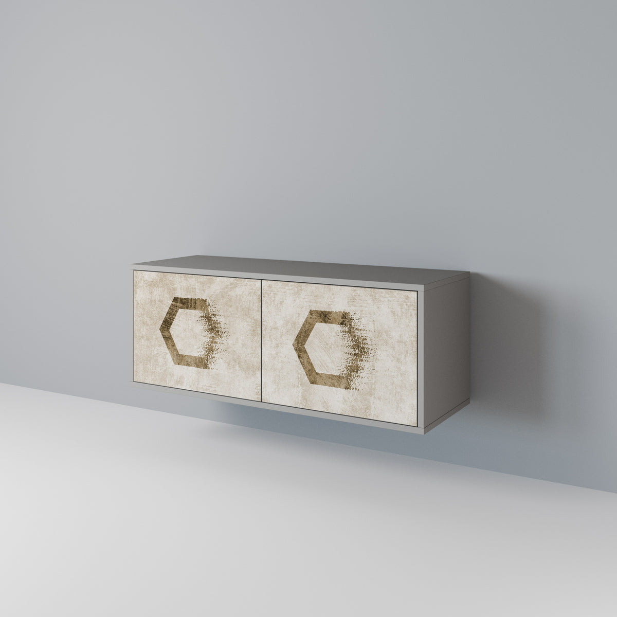 HEXAGONAL SHAPES Mueble de TV Compacto de 2 puertas