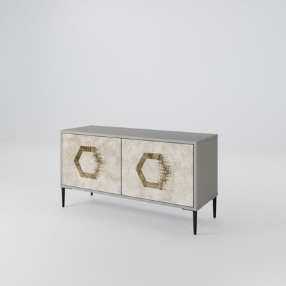HEXAGONAL SHAPES Mueble de TV Compacto de 2 puertas