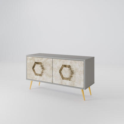 HEXAGONAL SHAPES Mueble de TV Compacto de 2 puertas