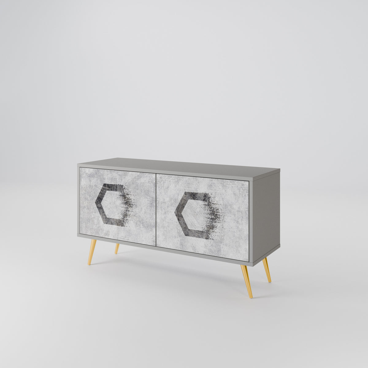 HEXAGONAL FIGURES Kompaktes 2-türiges TV-Lowboard