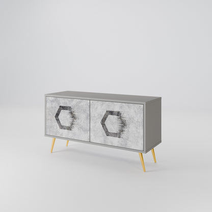 HEXAGONAL FIGURES Kompaktes 2-türiges TV-Lowboard