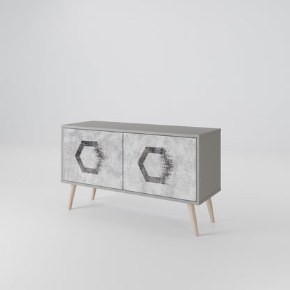 HEXAGONAL FIGURES Kompaktes 2-türiges TV-Lowboard