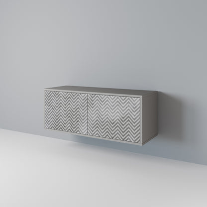 CONCRETE ZIG ZAG Mobile TV Compatto a 2 Ante