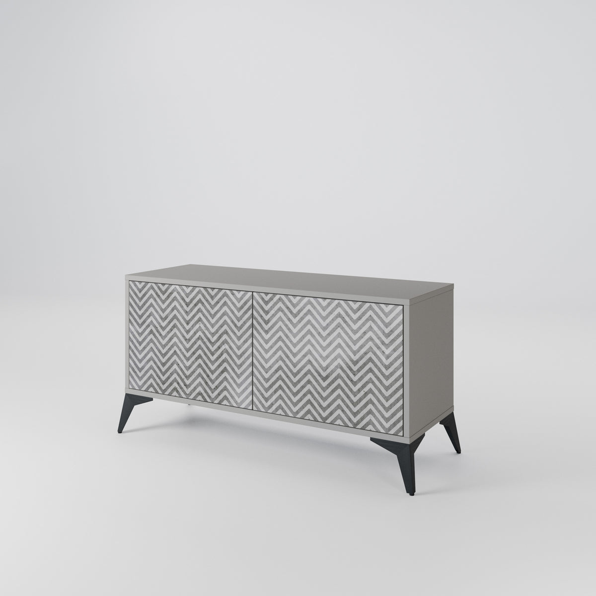 CONCRETE ZIG ZAG Mobile TV Compatto a 2 Ante