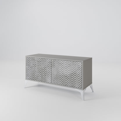 CONCRETE ZIG ZAG Mobile TV Compatto a 2 Ante