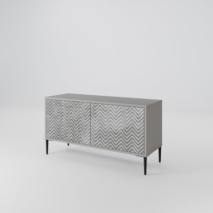 CONCRETE ZIG ZAG Mobile TV Compatto a 2 Ante